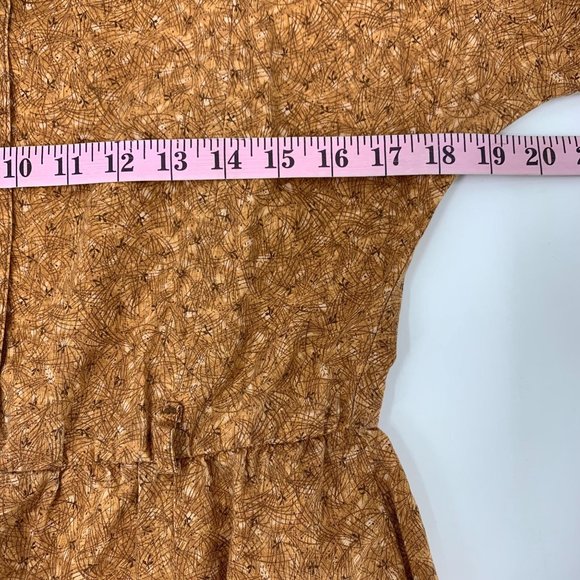 Vintage Collared Work Day Dress Size L Large Brown - Picture 4 of 6